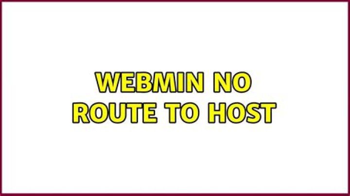 Webmin no route to host