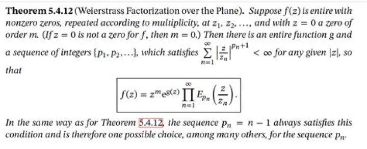 Weierstrass Factorization Theorem for meromorphic functions.