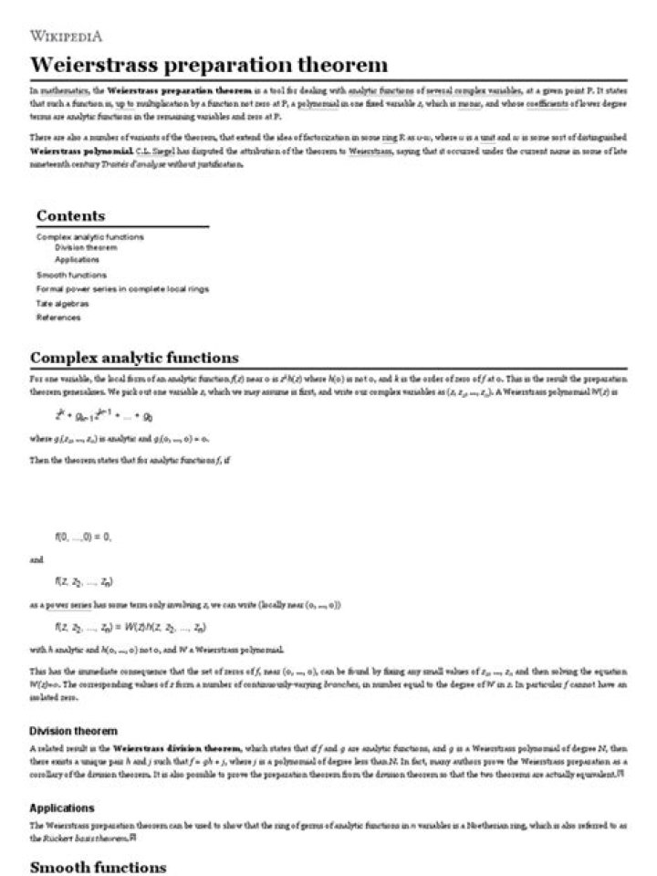 Weierstrass Preparation Theorem, simple exercise