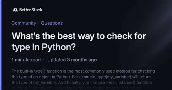 What's the canonical way to check for type in Python?