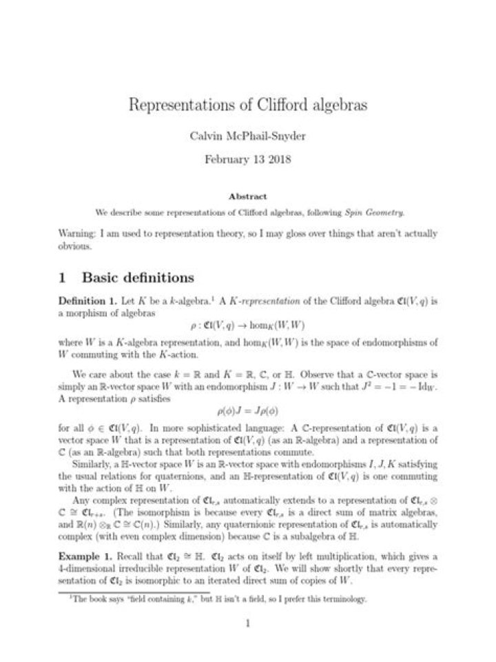 What's the Clifford algebra?