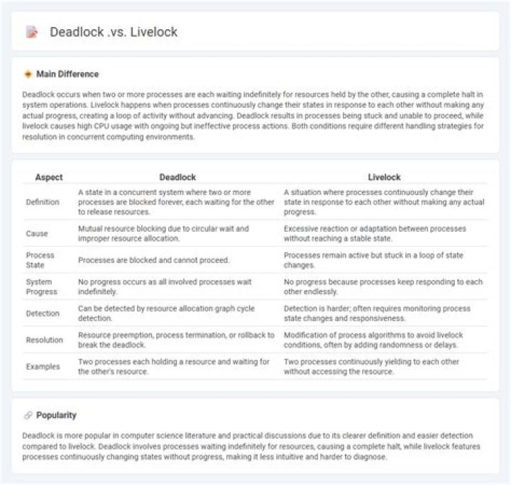 What's the difference between deadlock and livelock?