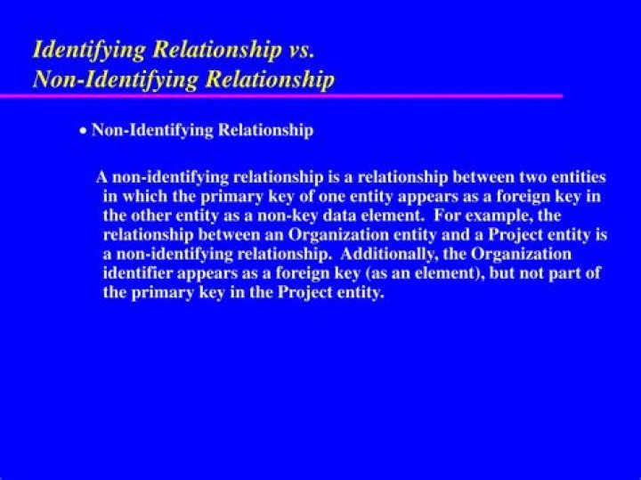 What's the difference between identifying and non-identifying relationships?