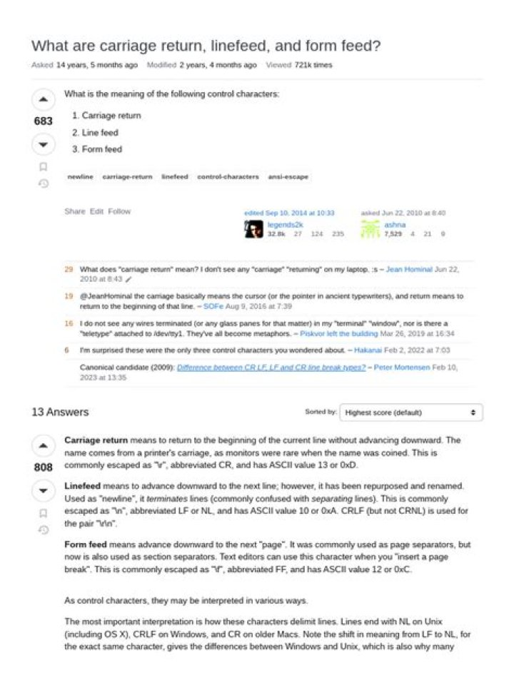 What are carriage return, linefeed, and form feed?