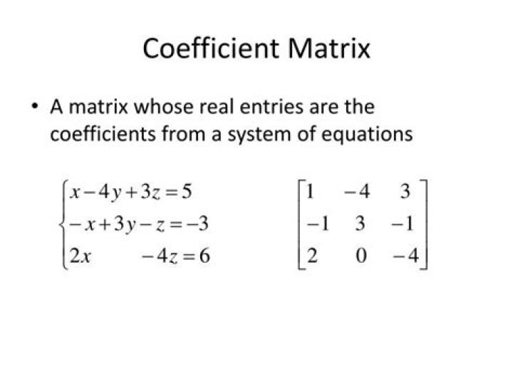 What are matrix coefficients in linear algebra?