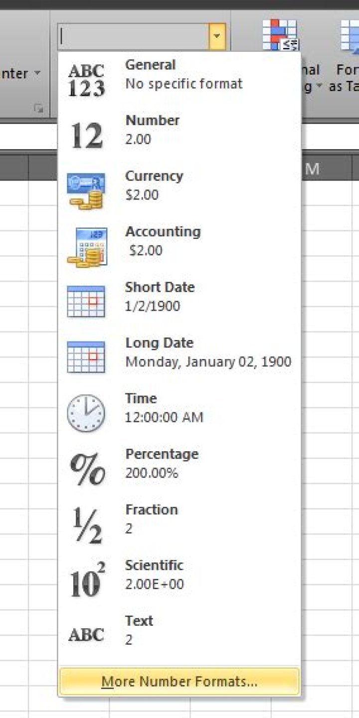What are .NumberFormat Options In Excel VBA?
