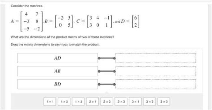 What are the dimensions of the product of two matrices?