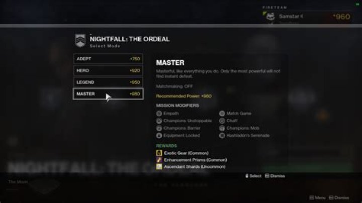 What Are The Drop Rates For Exotics In Nightfall:The Ordeal?