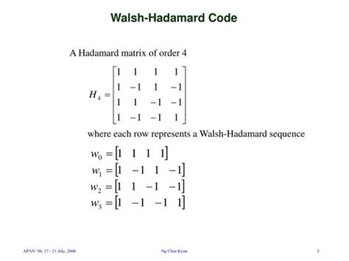 What are Walsh Hadamard Codes?