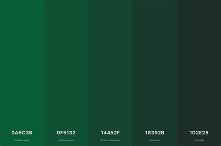 What colour is the dark green on 'old fashioned' green screen computer displays/VDUs?
