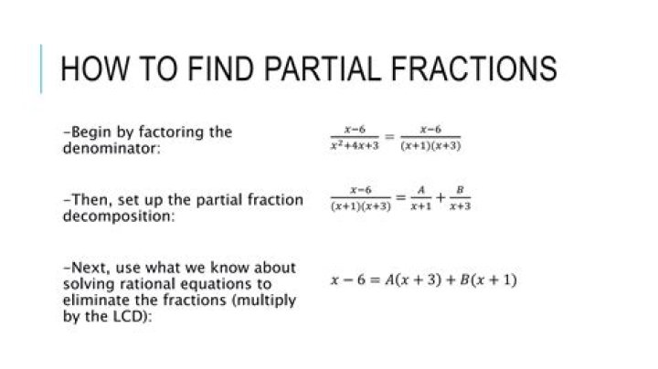 What does it mean to equate the coefficients of like terms when solving for A and B in partial fractions?