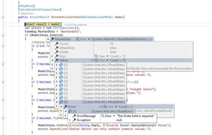 What does ModelState.IsValid do?