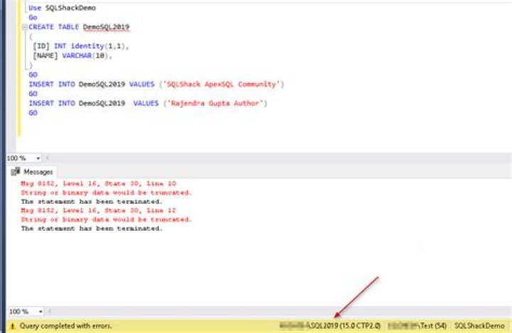 What does the SQL Server Error 