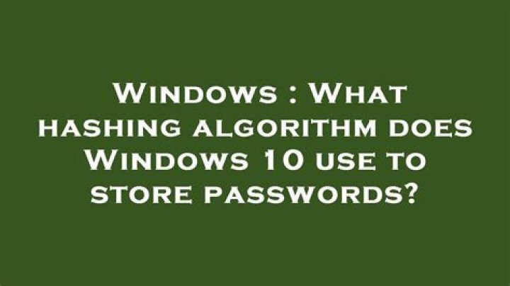 What hashing algorithm does Windows 10 use to store passwords? [closed]