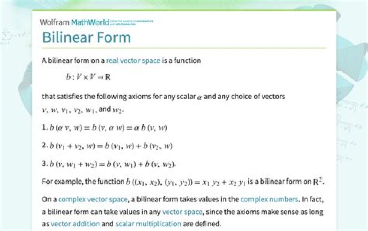 What is meant by a Bilinear Form?