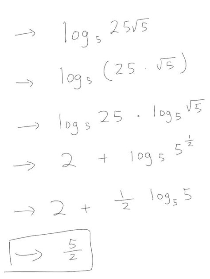 What is the answer to $ \log_5 (25\sqrt 5)$?