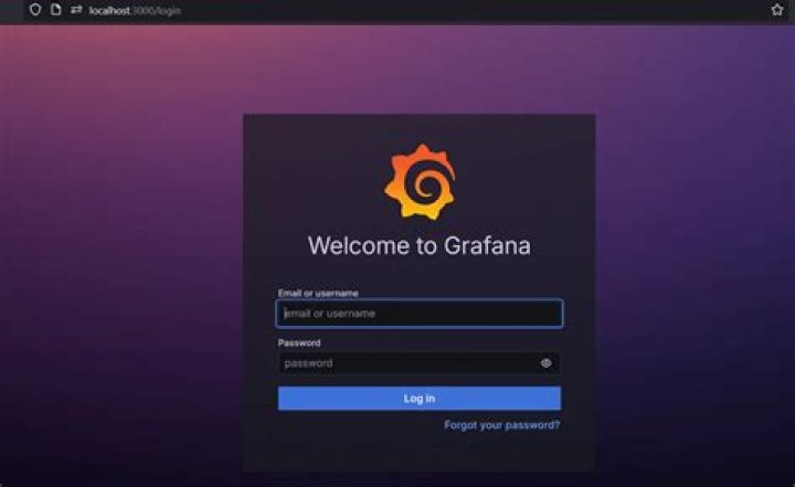 What is the default username and password for Grafana login page?