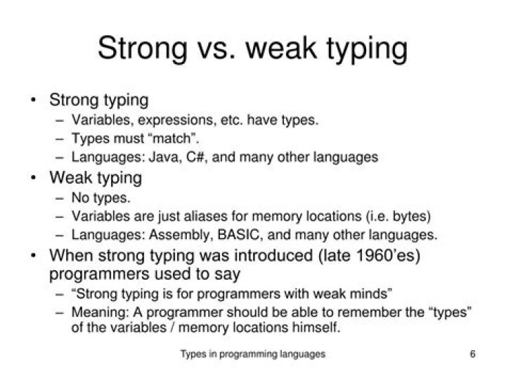 What is the difference between a strongly typed language and a statically typed language?