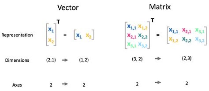 What is the difference between a vector and its transpose?