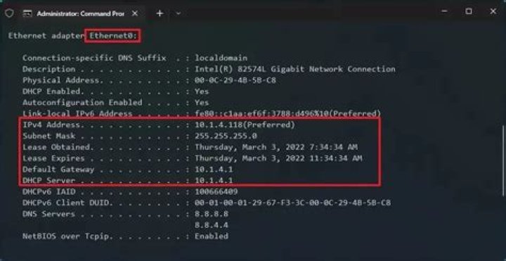 What is the equivalent terminal command to ipconfig /all?
