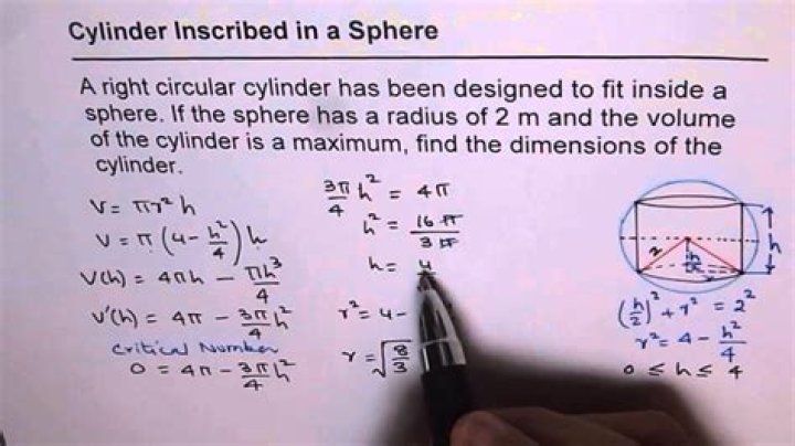 What is the maximum volume of a cylinder that can fit in a sphere of a constant radius?