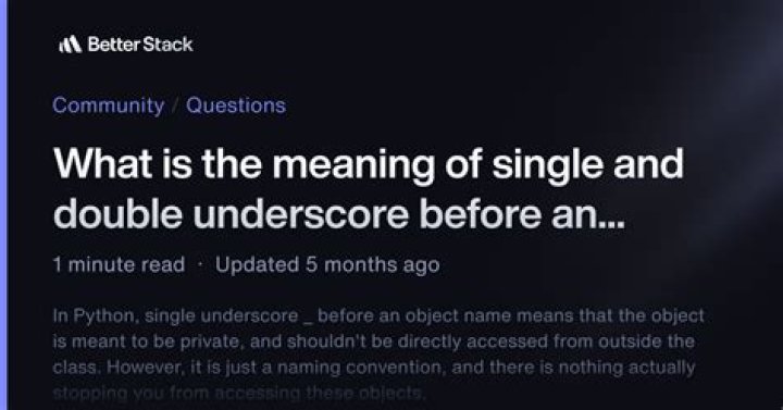 What is the meaning of single and double underscore before an object name?