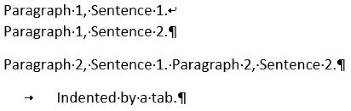 What is the meaning of the Carriage Return symbol in MSO Word?