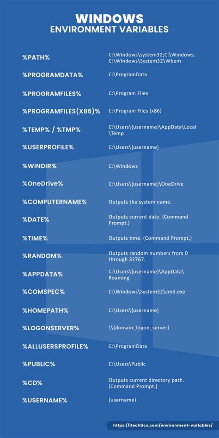 What is the meaning of these Windows Environment variables: HOMEDRIVE, HOMEPATH, HOMESHARE, USERPROFILE
