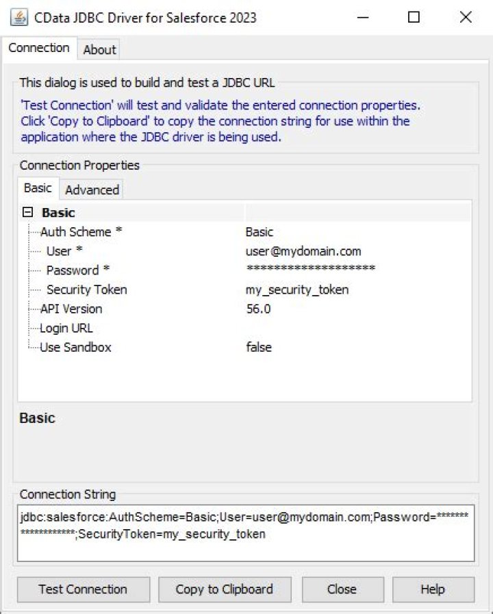 What is the MySQL JDBC driver connection string?