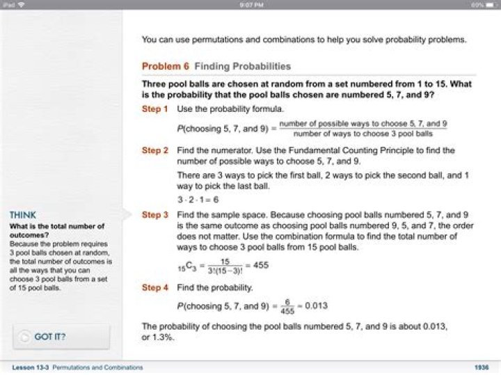 What is the Probability of Choosing 3 Specific Balls from a 15-Ball Set?