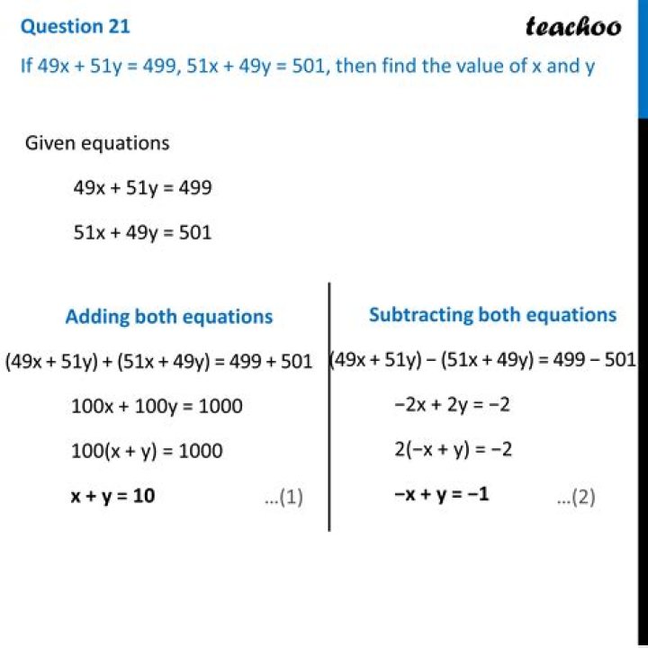 What is the quickest way to find the sum of $x$ and $y$ in this system of equations?