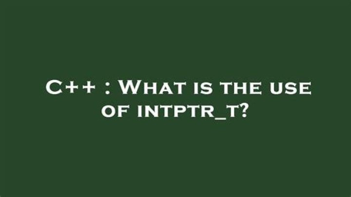 What is the use of intptr_t?