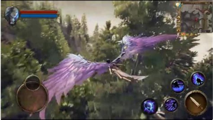 What is this game with the player character flying with purple wings?