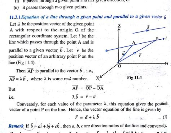 What is vector equation of line?