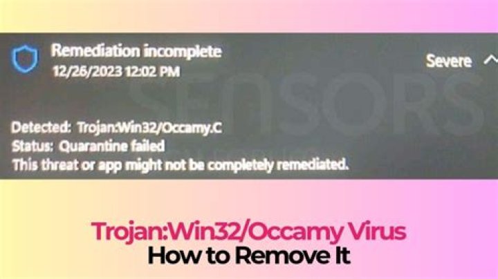 What precautions to take after a trojan Win32/Occamy.C infection