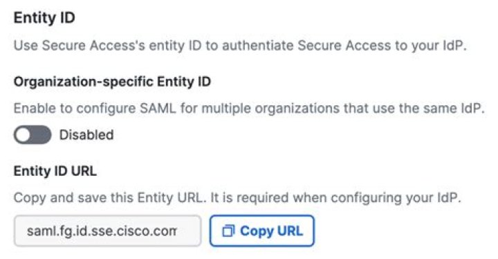 What to present at SAML EntityID URL?