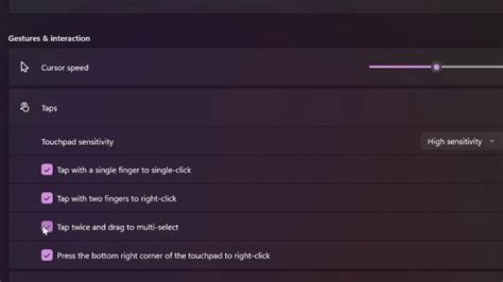 Where are settings for drag-and-drop touchpad behavior?