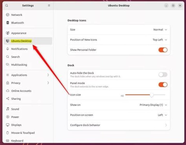 where are the ubuntu-desktop settings?