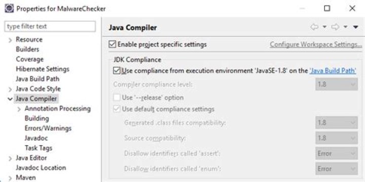 Where is my Java compiler 1.8, in Eclipse?