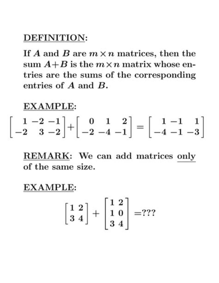 Which of the following options are true for a $m \times n$ matrix?