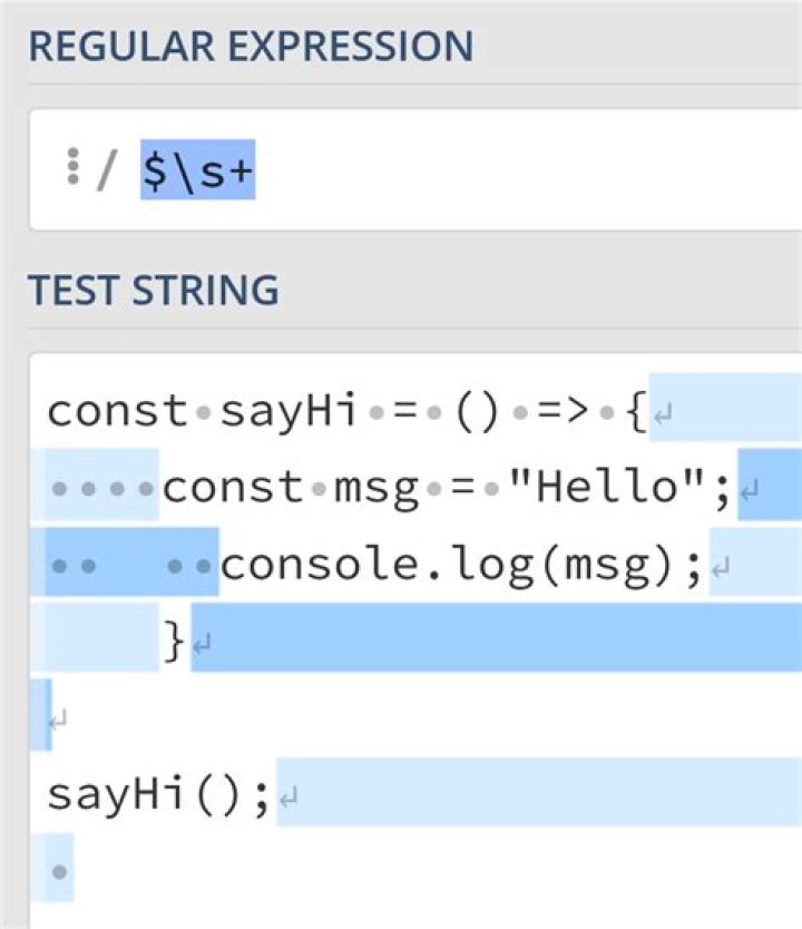 whitespace in regular expression