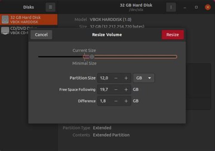Why can't I increment partition size with cfdisk?