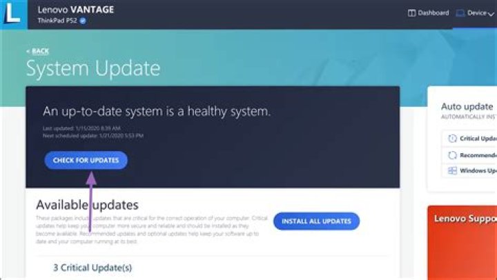Why does Lenovo Vantage show other updates than pcsupport.lenovo.com?
