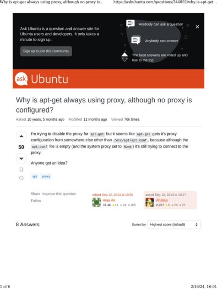 Why is apt-get always using proxy, although no proxy is configured?