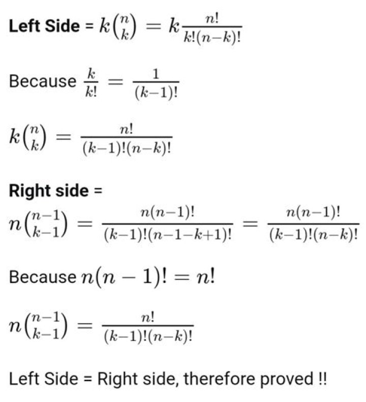 why is ${n+1\choose k} = {n\choose k} + {n\choose k-1}$? [duplicate]
