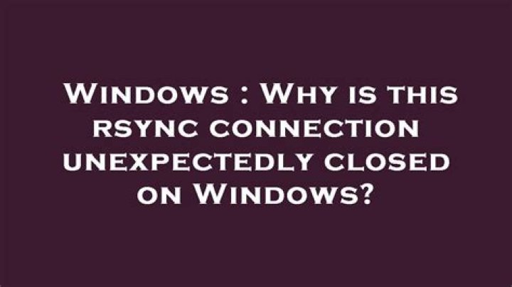Why is this rsync connection unexpectedly closed on Windows? [closed]
