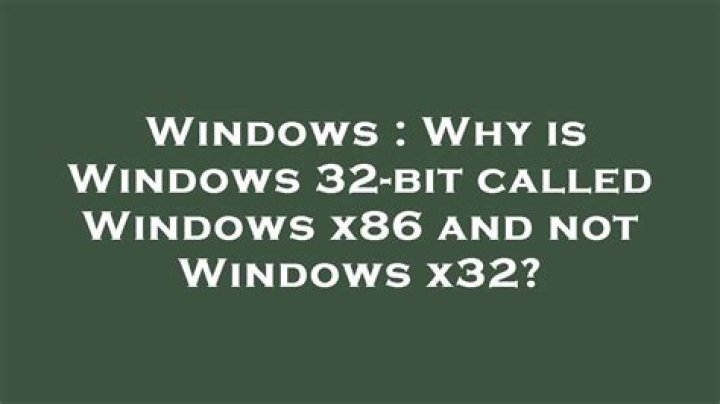 Why is Windows 32-bit called Windows x86 and not Windows x32? [closed]