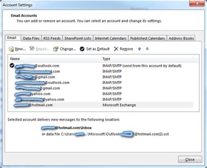 Why my personal hotmail account is Miscrosoft Exchange account type in Windows 7 Outlook 2016