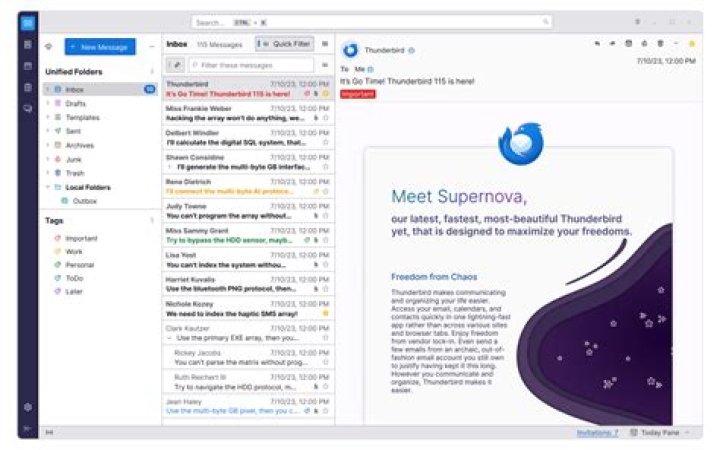 Why would Thunderbird regularly hang for 10 seconds