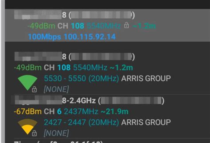 WiFi sees some 5GHz AP's but not mine